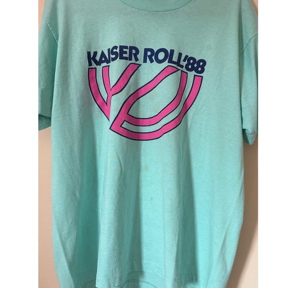 Vintage Kaiser Roll 88 T Shirt Screen Stars Best Aqua XL Men - Picture 4 of 12